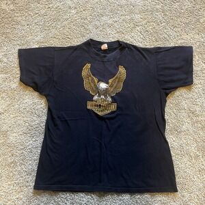 Vintage 70s 80s Harley Davidson Shirt Men's Large Double Sided